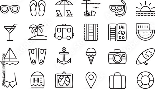 Holiday and Summer Icons Collection for Apps and Web Design