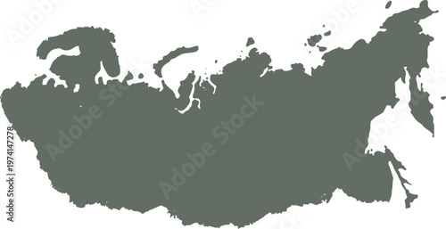 Silhouette map of russia geography