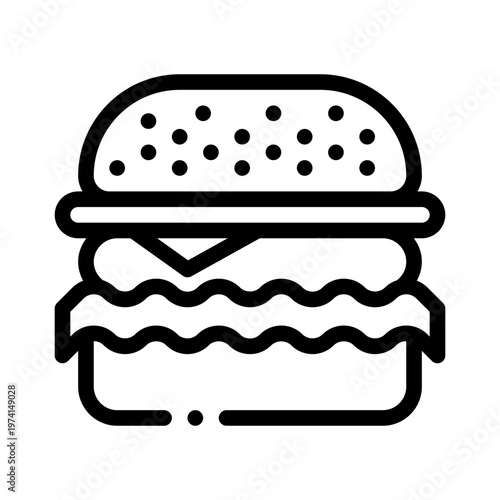 bacon burger line icon