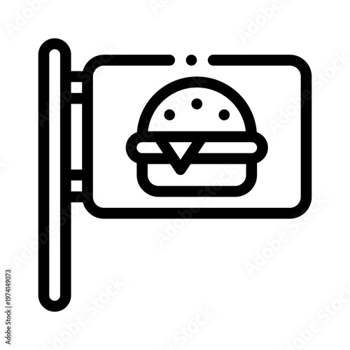 restaurant sign line icon