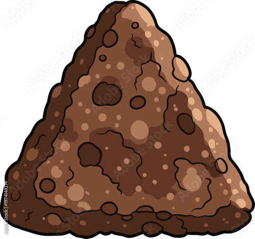 Mound of fertile organic soil for gardening and farming isolated on transparent background vector.