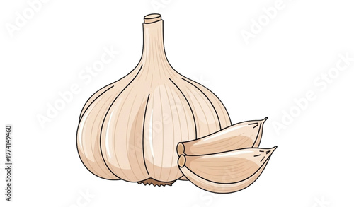 SEO-Friendly Title:
Simple garlic vector icon illustration for web and app design