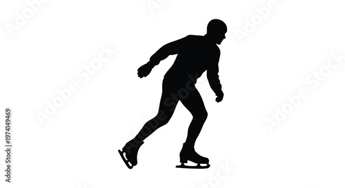 Ice skater in motion dynamic pose captured as a striking silhouette