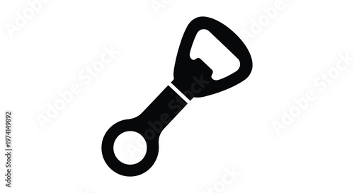 Black bottle opener graphic a simple design in stark contrast silhouette