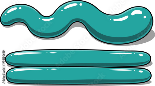 Shiny blue green liquid or slime element set for graphic design and user interface isolated.