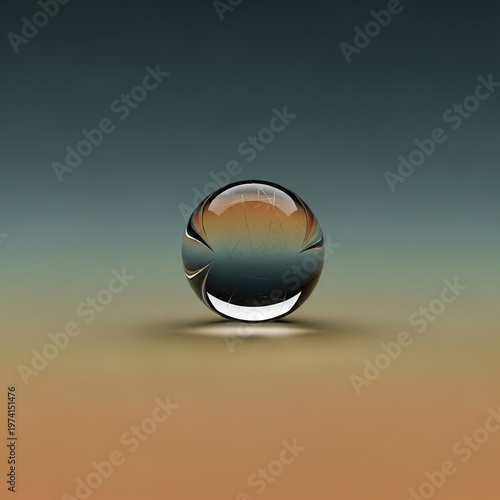 Transparent Glass Orb - A Study in Light and Reflection.