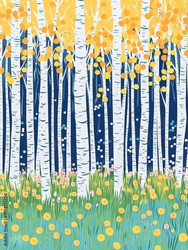 Birch Forest in Spring