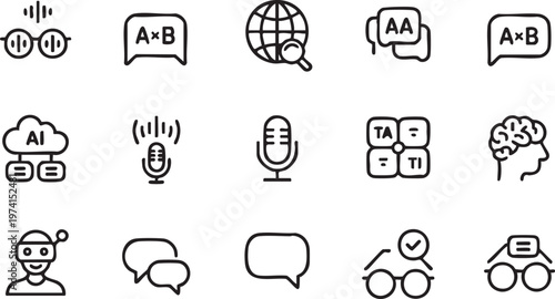 Minimal Language and Voice Line Icons for AI Communication Systems