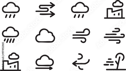 Modern Weather Icons for Forecast Applications and Climate Concepts