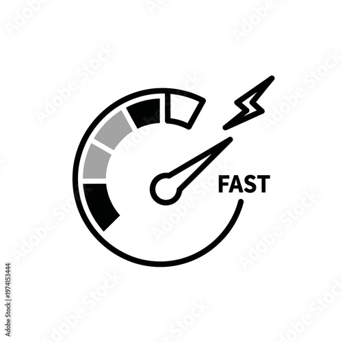 Speedometer gauge with fast indicator.