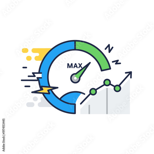 Speedometer gauge with maximum performance.