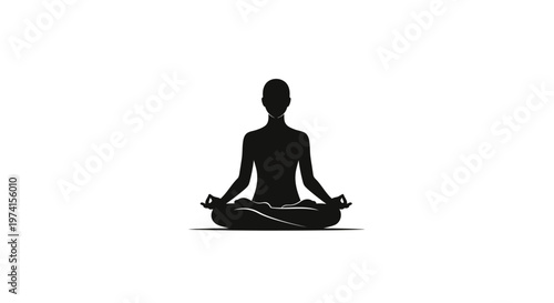 Person meditating in lotus position.
