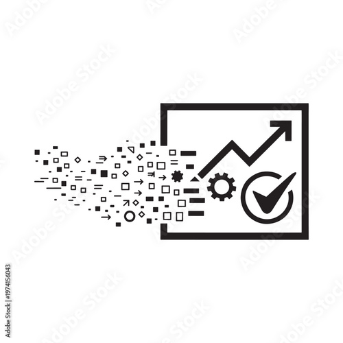 Abstract graphic depicting growth data analysis and successful process optimization