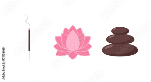 Pink Lotus Flower and Stones Meditation.