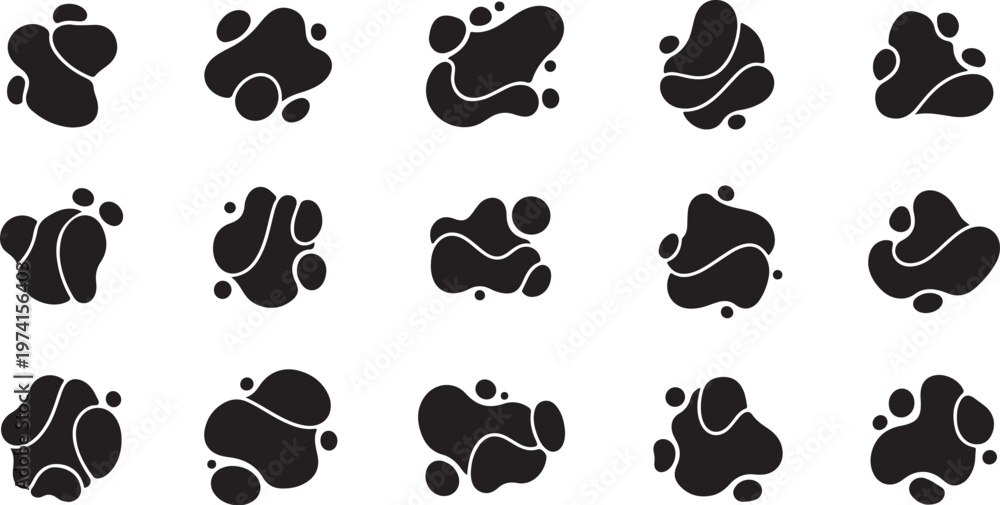 Fototapeta premium Black Footprints Pattern on White Background Illustration