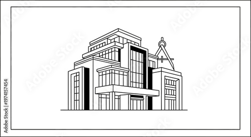 Modern multi level building architecture.