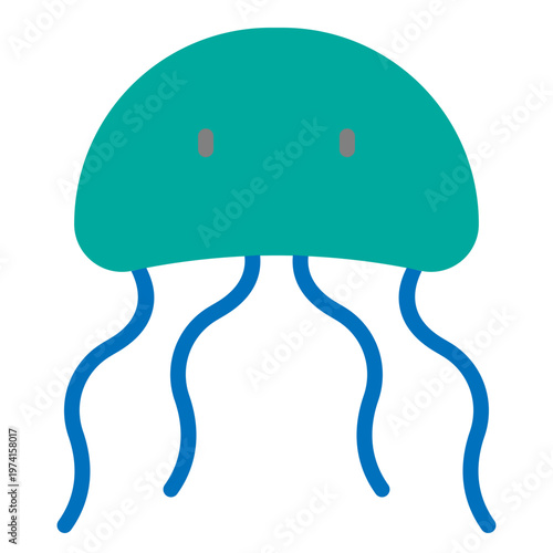 Jellyfish Vector Flat Icon Design