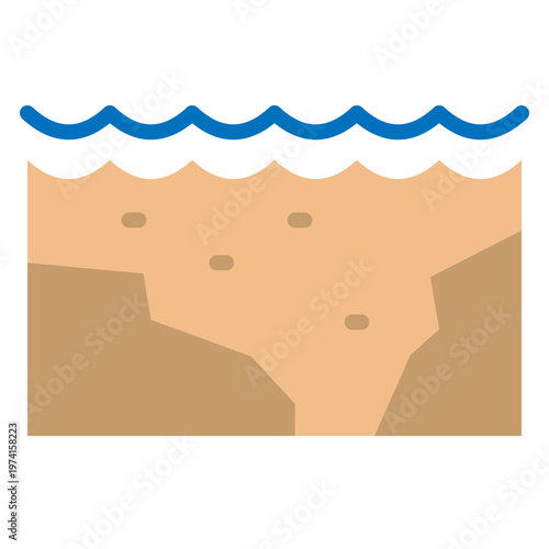 Ocean Floor Vector Flat Icon Design