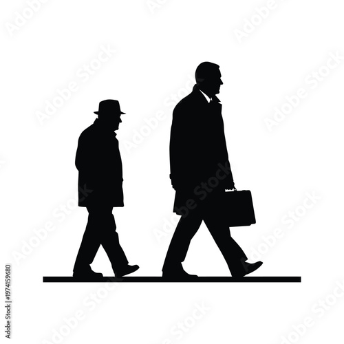 Silhouette of two individuals walking together, symbolizing companionship and connection in life's journey
