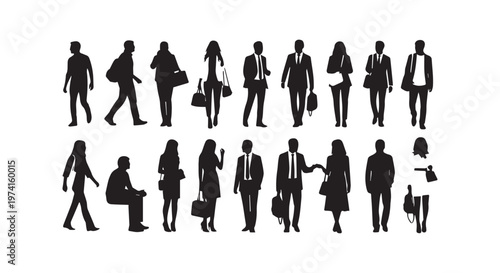 Diverse silhouettes of human figures showcasing different body types and poses in grayscale