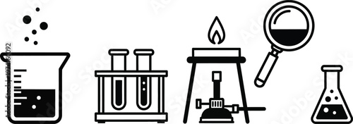 chemistry lab equipment icons