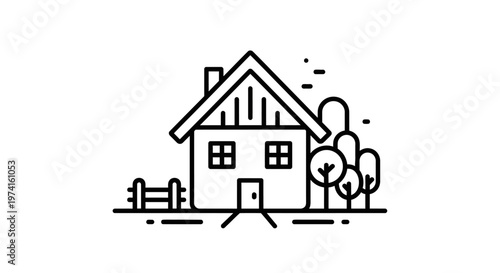 Simple line drawing of a house.