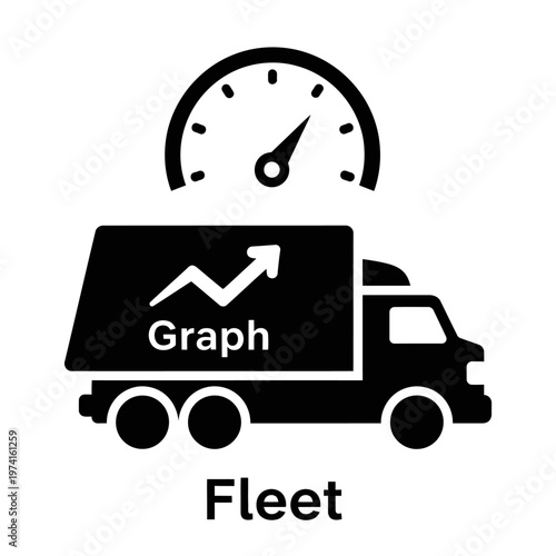 Truck with graph on side panel.