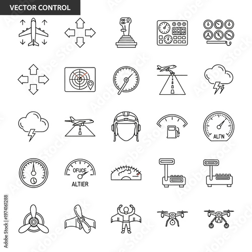 Vector control icons set.