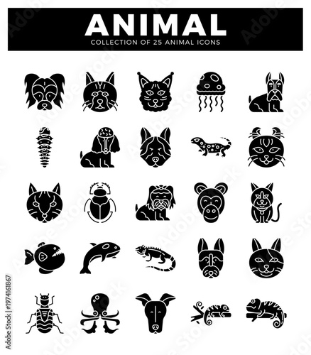 animal icons for creative design.