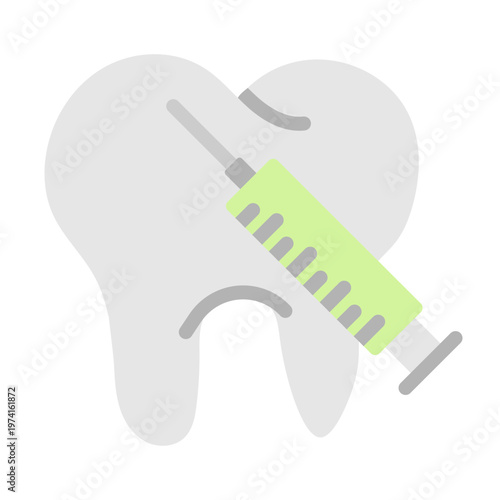 Dental Anesthesia Vector Flat Icon Design