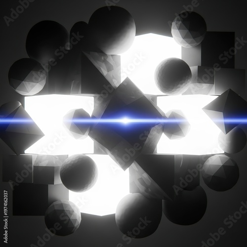 Geometric Abstraction - Illuminated Shapes and Forms.