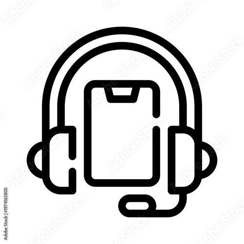 phoneheadset line icon