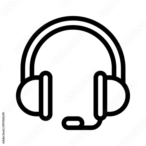 headset line icon