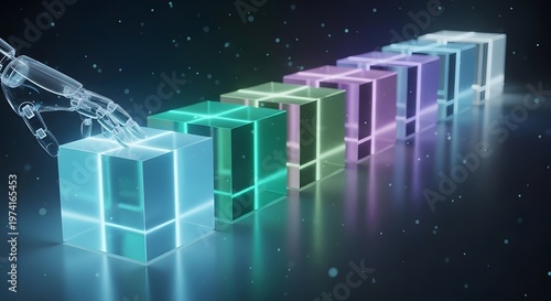 Robotic Arm Interacting with Colorful 3D Blocks in Space