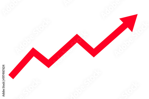 vector red arrow up icon clip art isolated on transparent background