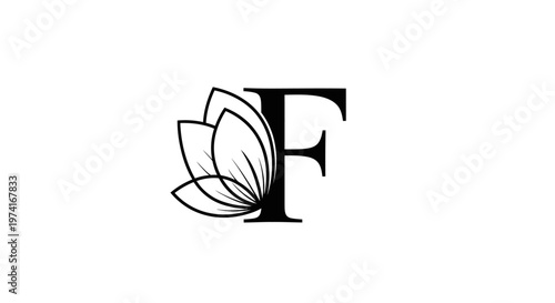 Black letter F with flower logo.