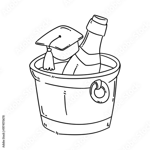 bucket of champagne for graduation party 