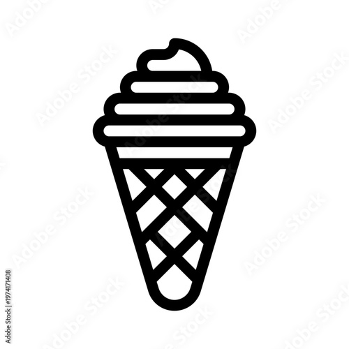 ice cream cone line icon