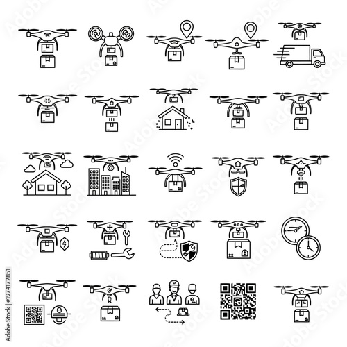 Drone delivering packages and goods.
