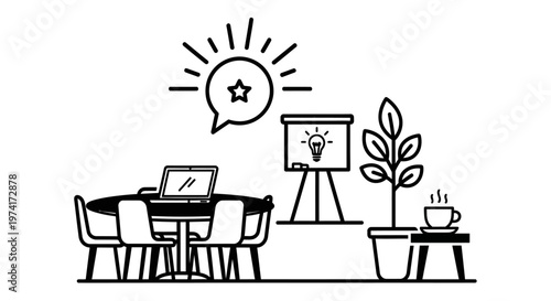 Business people brainstorming meeting ideas.