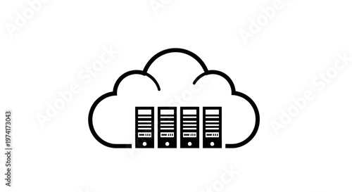 Cloud server storage data center icon.