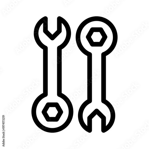 mechanic wrench line icon