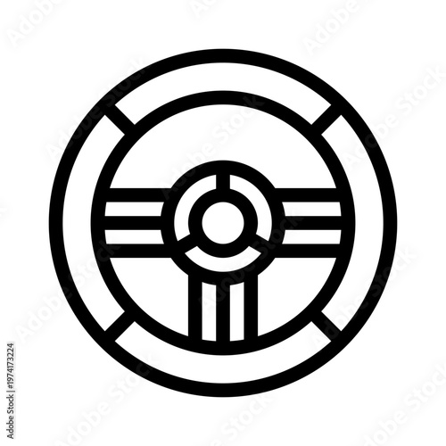 steering wheel line icon