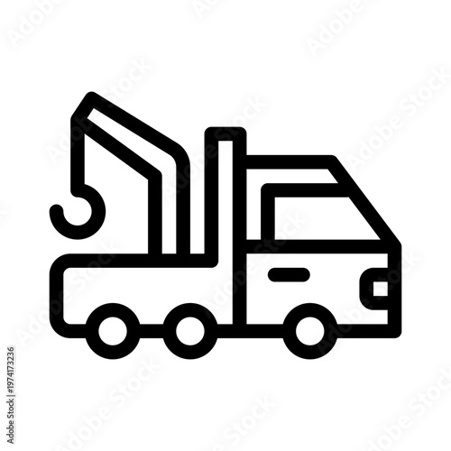 tow truck line icon