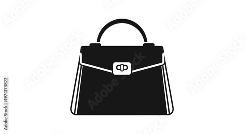 Black Luxury Handbag with White Trim.