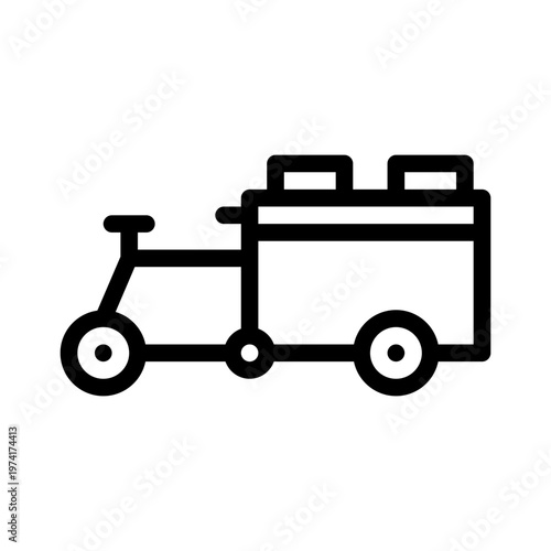 cargo bike line icon