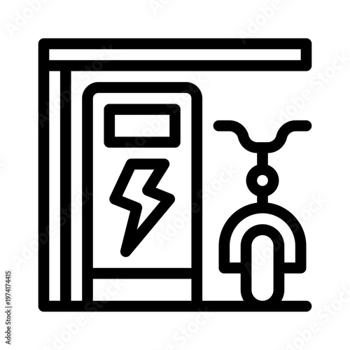 cargo bike charging line icon
