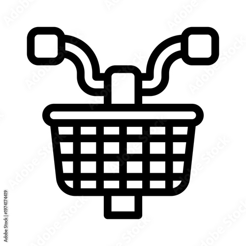basket cargo bike line icon