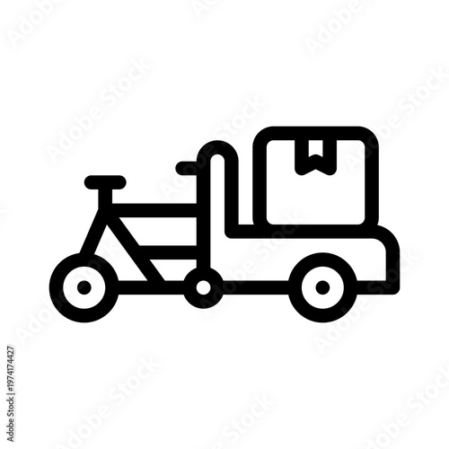 covered cargo bike line icon