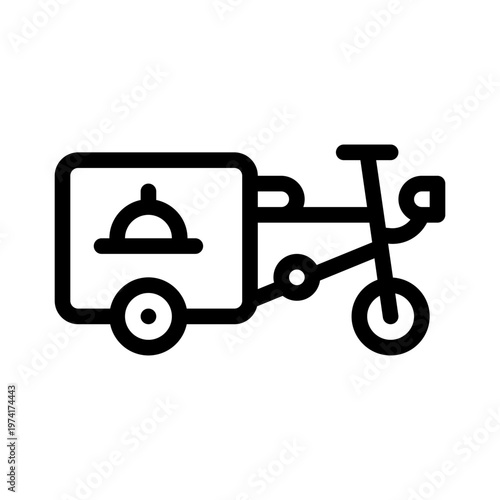 food cargo bike line icon